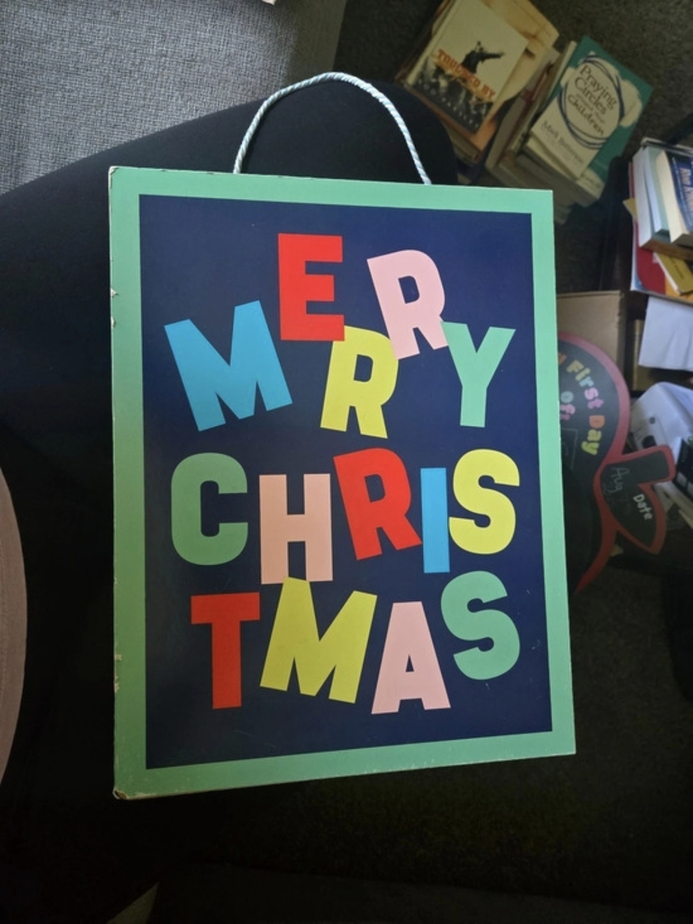 Multicolor & Green Merry Christmas Sign